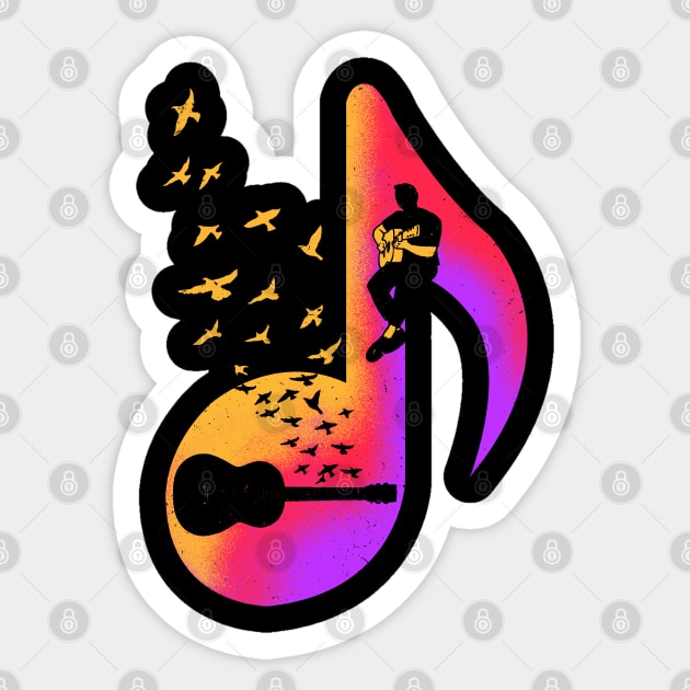 Acoustic Guitar Player Sticker by barmalisiRTB